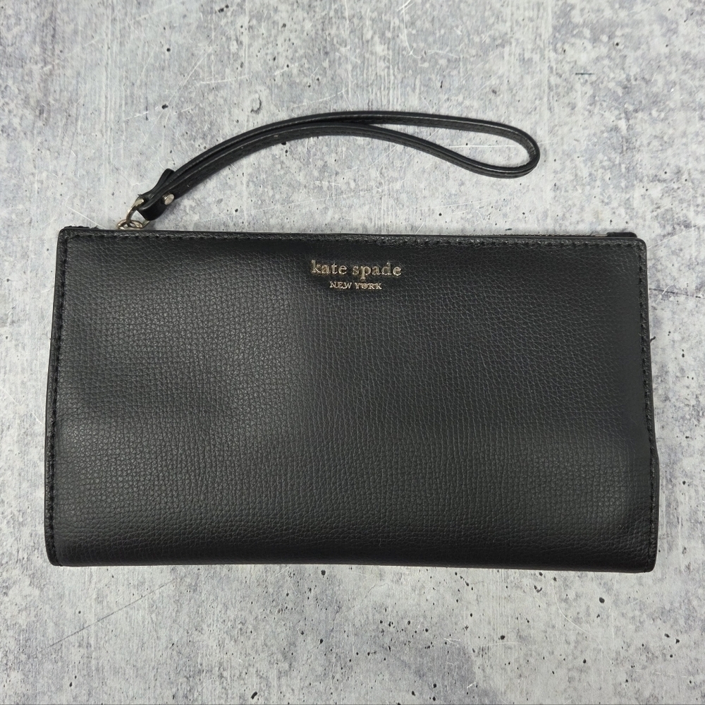 Kate Spade PWRU7211 05/19 Sylvia Continental Wristlet Wallet Black
